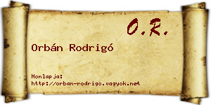 Orbán Rodrigó névjegykártya