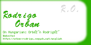 rodrigo orban business card